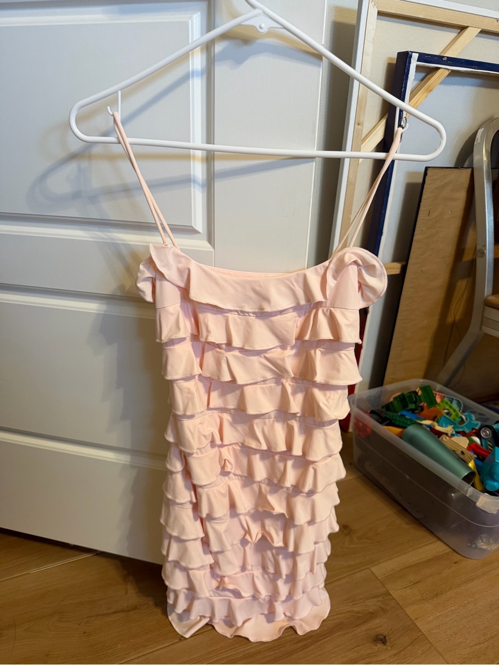 Edikted Pale Pink Ruffle Mini Dress